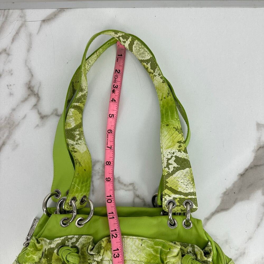 Gilda Tonelli Womens Shoulder Leather Bag Green Snake Y2K Wacky Artsy Unique - Picture 9 of 12